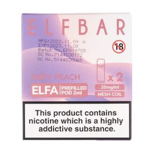 Juicy Peach Elfa Prefilled Pods by Elf Bar