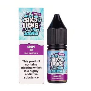 Grape Ice Nic Salt E-Liquid by Six Licks Sub Zero