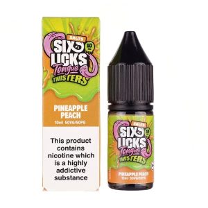 Pineapple Peach Nic Salt E-Liquid by Six Licks Tongue Twisters